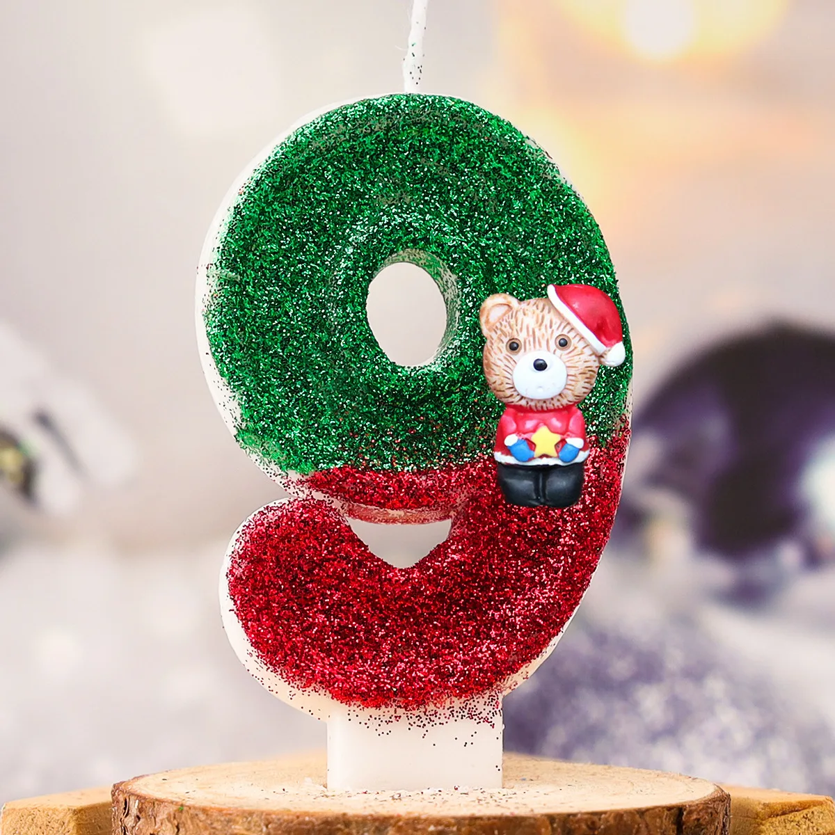 1Pcs Christmas Little Bear 9 Number Candle New Year Xmas Birthday Party Boys Girls Top Decoration of Cake Articles