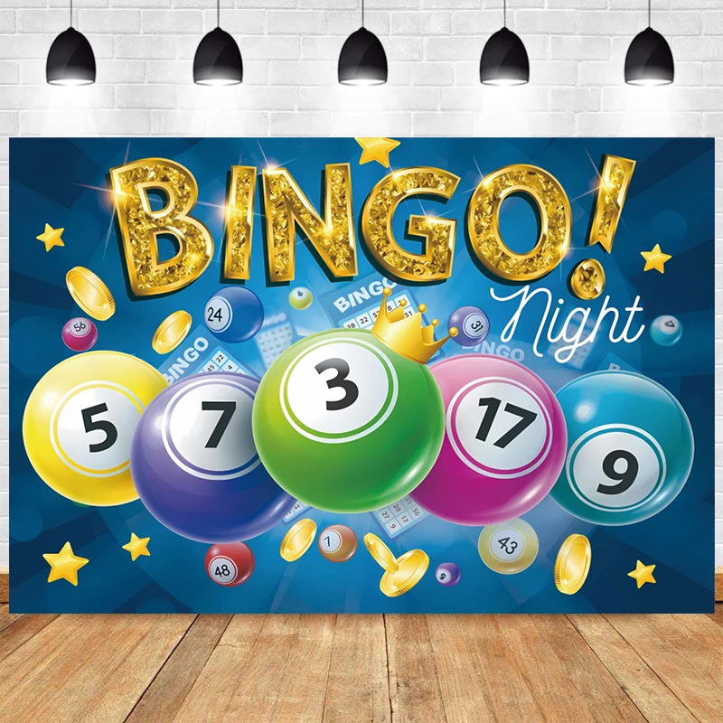 

Bingo Casino Night Party Decorations Backdrop Billiard Birthday Gambling Chips Snooker Ball Photo Background Photography Props