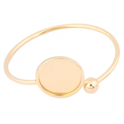 2pcs Stainless Steel Gold Plated Bendable Cuff Bracelet Base Blanks Fit 20m Cabochon Bangle Bezel Setting Trays Diy Findings