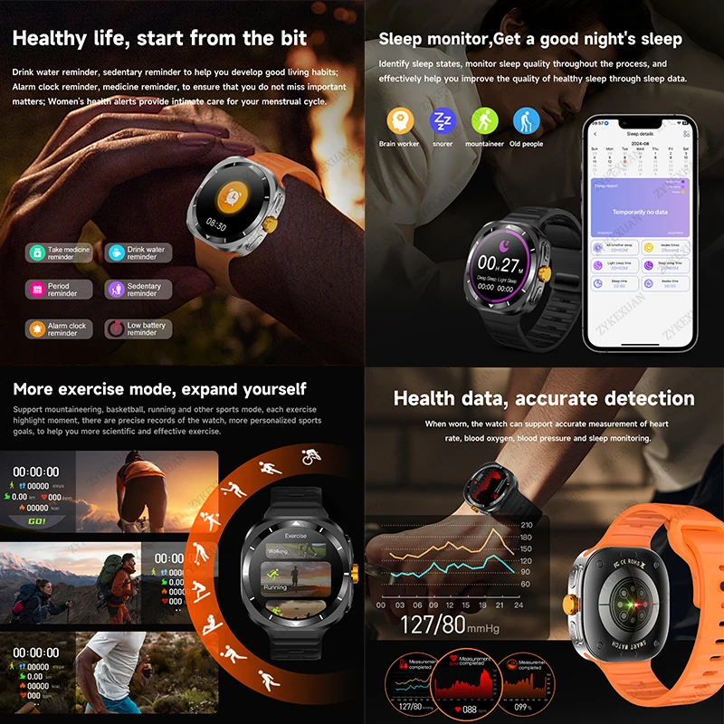 Smart Watch For Samsung Galaxy Watch 7 Ultra Men GPS Tracking NFC Control Smart Watch Health Tracker BT Call Smart Watch 2024