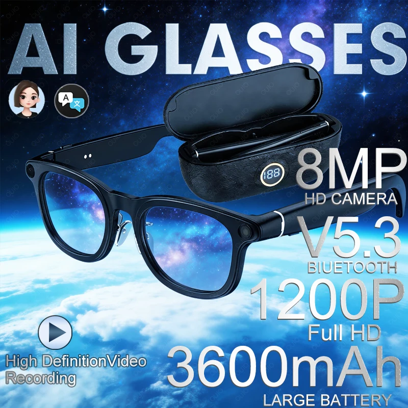 

Новые смарт-очки 2026 года с разрешением 1200P Ultra HD, функцией перевода в реальном времени, ИИ-ассистентом для разговоров, голосовым помощником ИИ и HD-камерой 8 МП