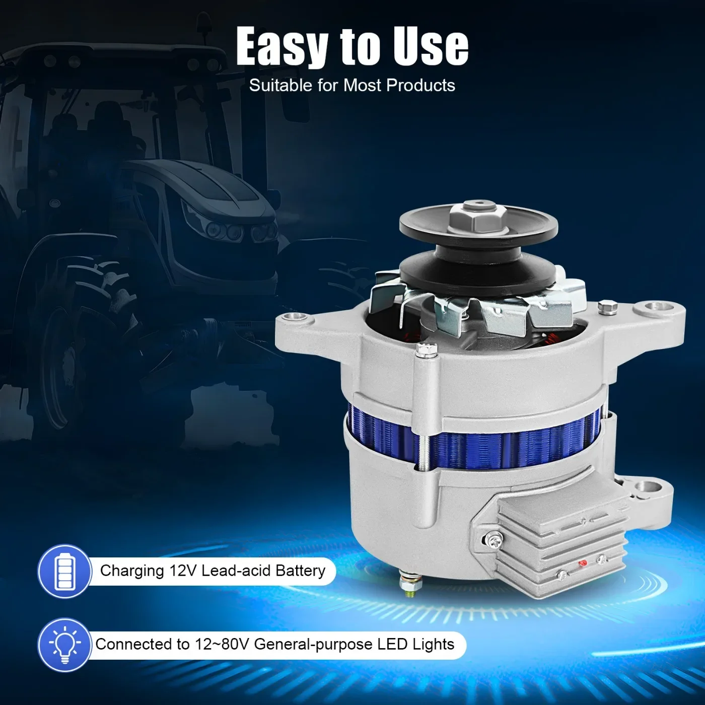 Permanent Magnet Synchronous Generator 1200W 12V Low RPM AC Charging PMA Permanent Magnet Alternator Built-In Voltage Stabilizer