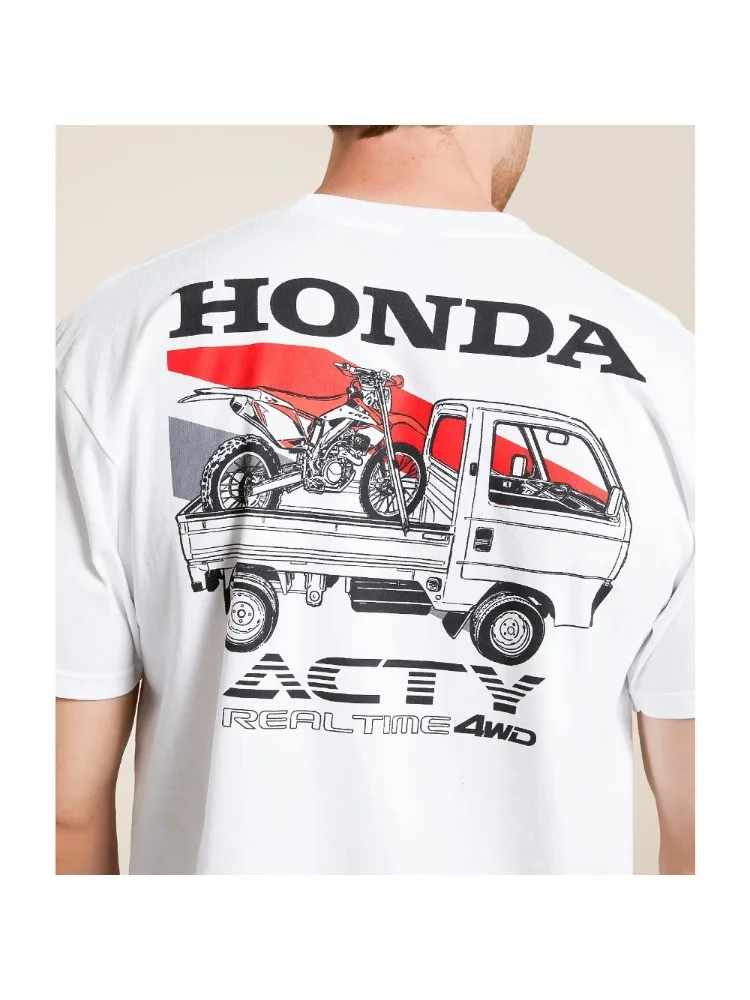 AliExpress Honda Men's and Women's T-shirt Summer Trendy Brand Tee Honda 1989 Acty Short-sleeved Spring and Autumn Motorcycle Cycling Top