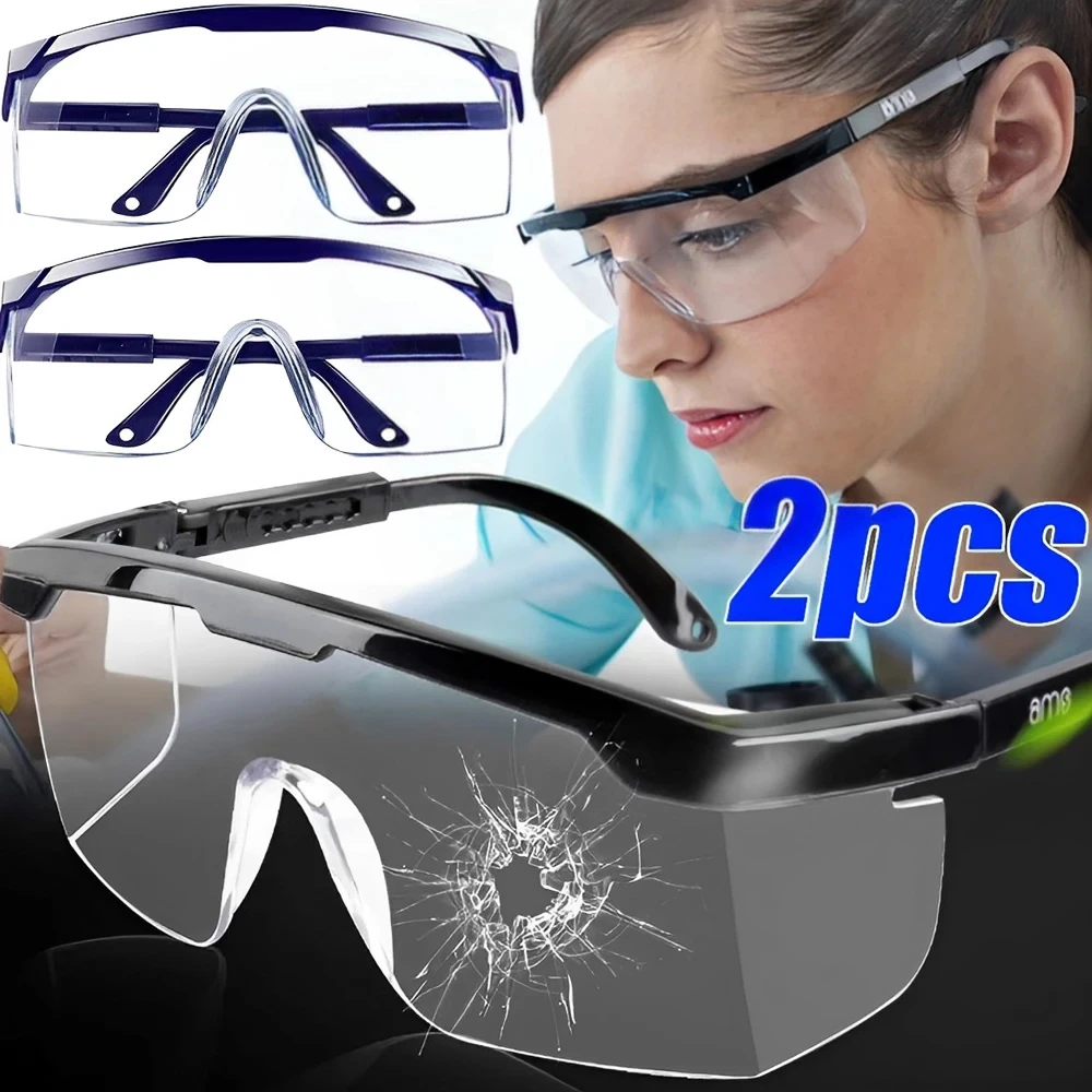 1-2Pcs Anti-Splash Work Safety Glasses Eye Protecting Lab Goggles Protective Industrial Wind Dust Proof Goggles Cycling Glasses