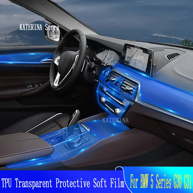 

For BMW 5 Series G30 G31(2018-2022) Anti-scratch Car Interior Center Console Navigation Transparent TPU Protective Film