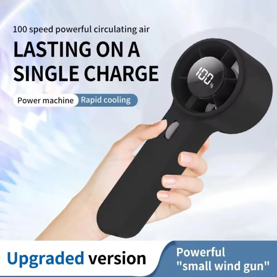 Portable Handheld Fan, Rechargaeble Mini Turbo Fan with 100 Speed Levels, Levels, USB Personal Cooling Fan for Travel, Outdoor,