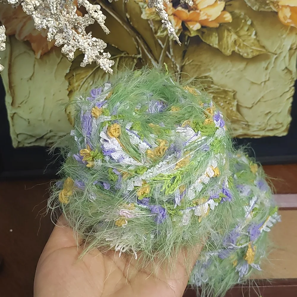 100g/pc Monet Garden Forest Handmade Mixed Thread Hook Bag Hair Accessories Hanging Accessories Tassel Handmade DIY Woolen Balls