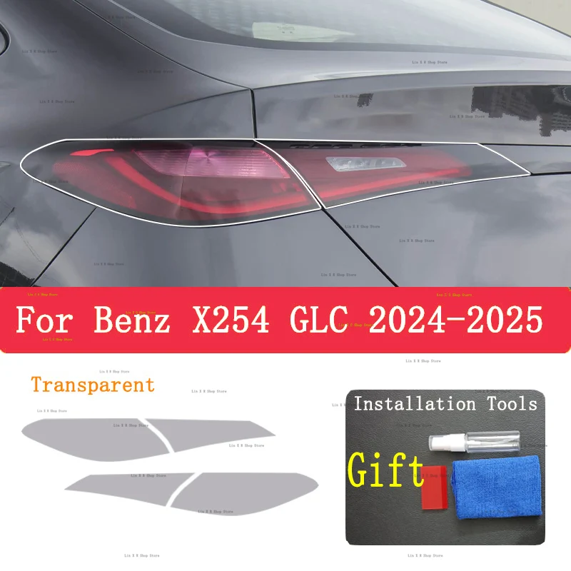 

For Benz X254 GLC 2024-2025 Rear Headlamp Car Styling Sticker Headlamps TPU Smoked Black taillight Protector Film accessories