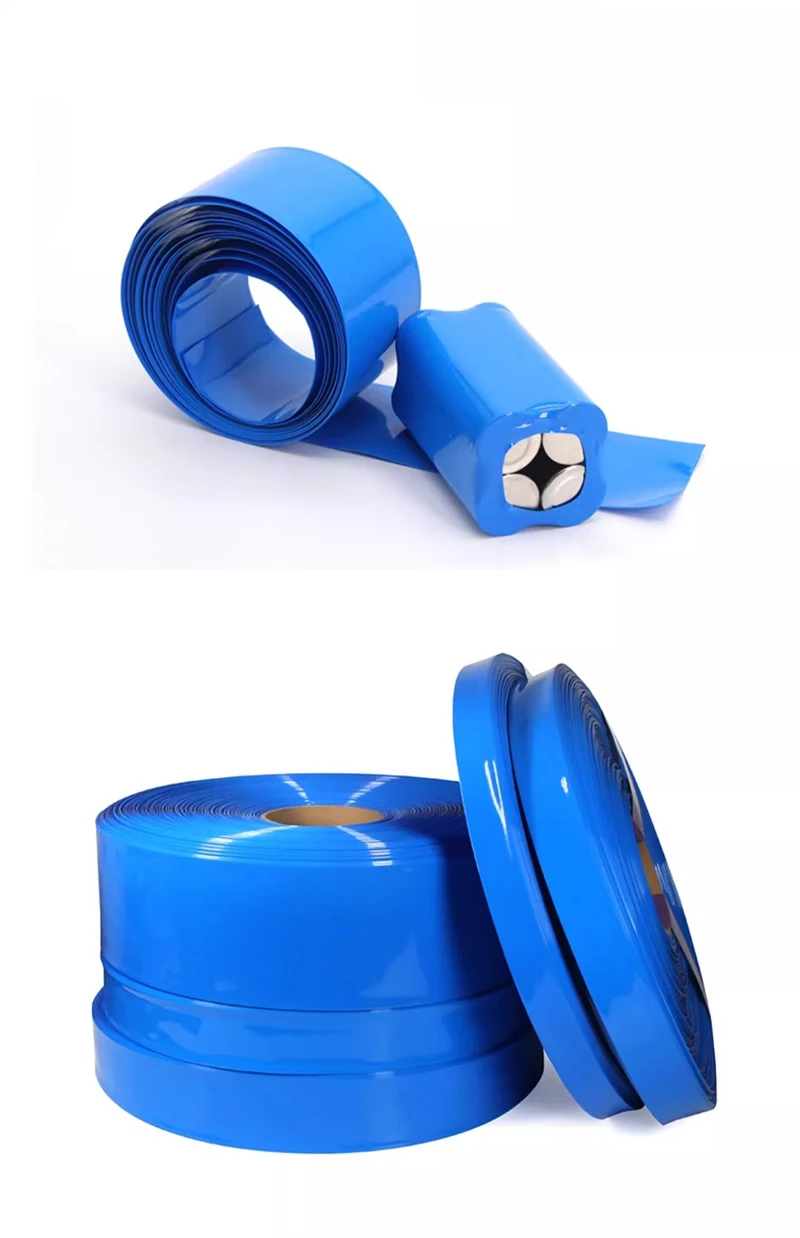 Luva termorretrátil de pvc, pacote de bateria de lítio 18650-21700, isolamento de pele de plástico, filme termorretrátil, tubo retrátil