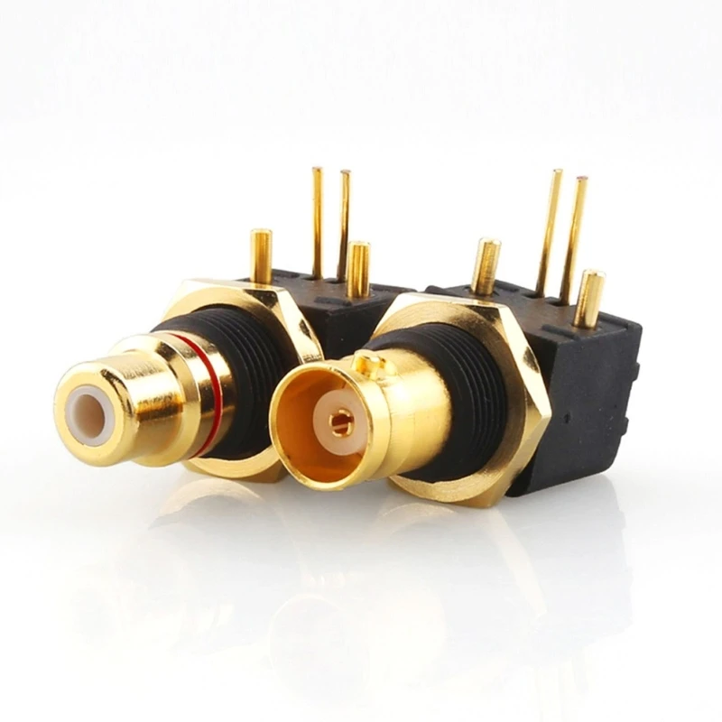 BNC أنثى سوكي الزاوية اليمنى PCB-جبل موصل محوري RCA أنثى المقبس محول 90 درجة مسح الفيديو المقبس