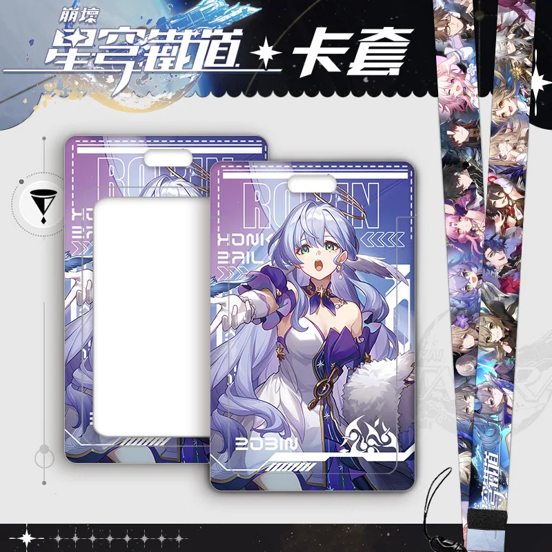 Harmony Game Star Rail Card Holder 7x11cm Neck Lanyard Sparkle Ruan Mei Hanya Yukong Tingyun Bronya Asta Robin