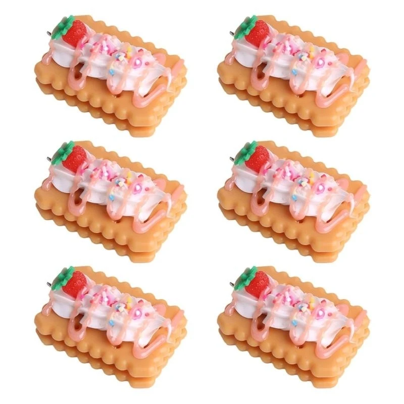 

6Pcs Artificial Fake Biscuits Simulation Realistic Biscuits Fake Dessert 15UB