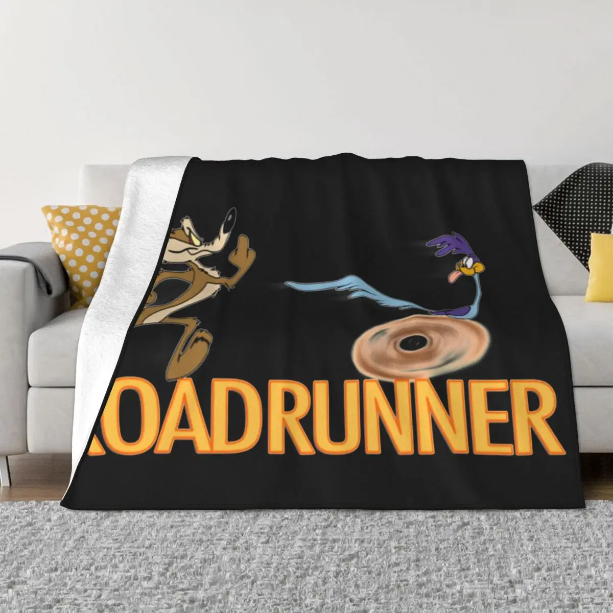 Catch Me If You Can Roadrunner Coyote Blankets Coral Fleece Plush Textile Decor Portable Throw Blanket for Bed Car Bedspreads