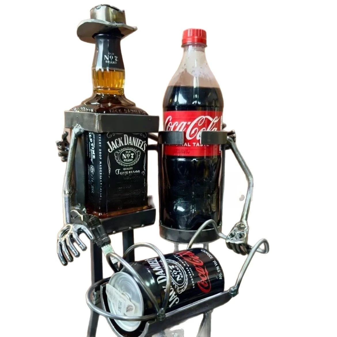 Creative Skull Wine Coke Bottle Holder Metal Craft Ornament