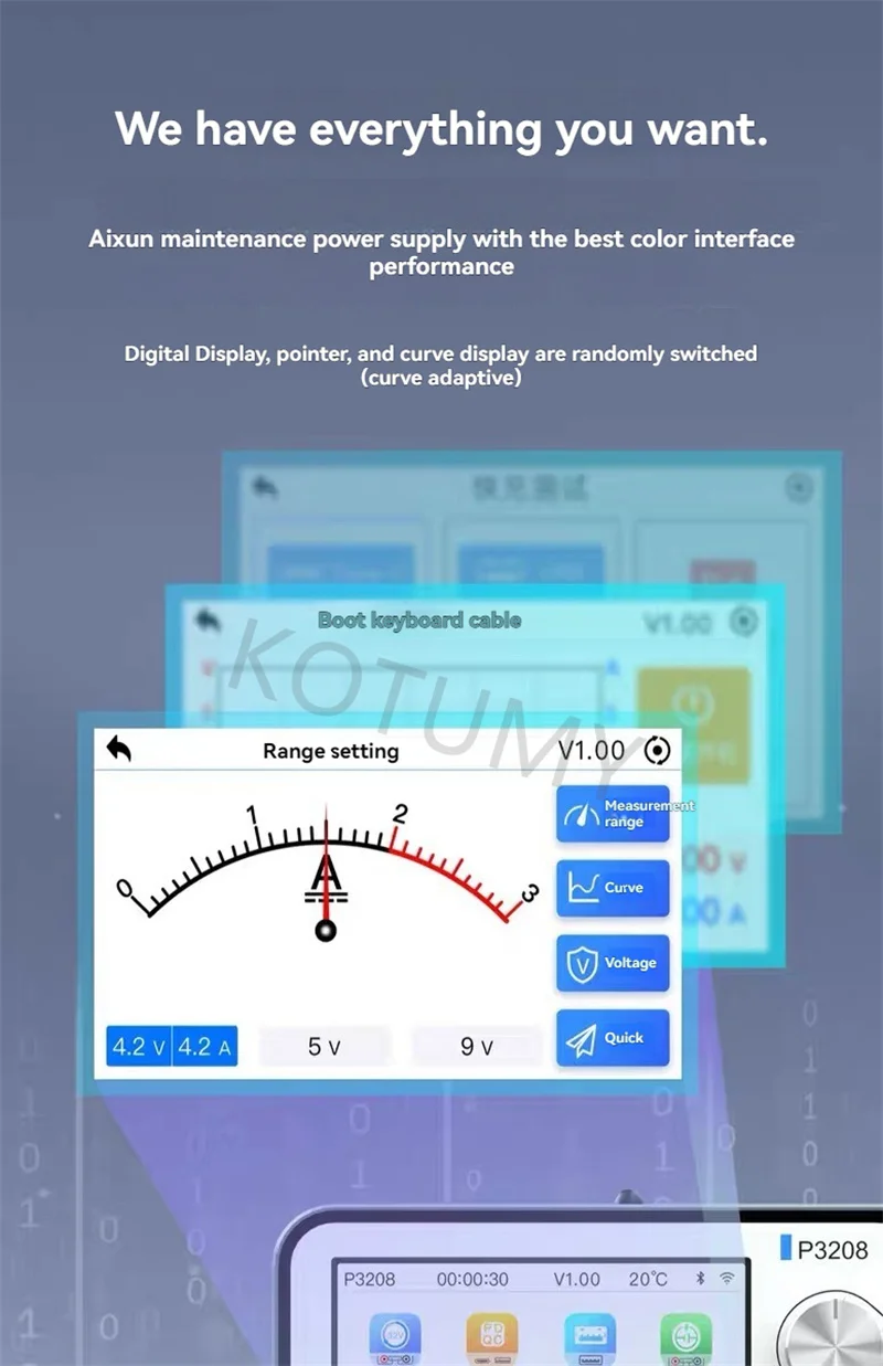 P3208 Intelligent Digital Stabilized Adjustable DC Power Supply Anti Interference Compact Panel For Global Electronic Test