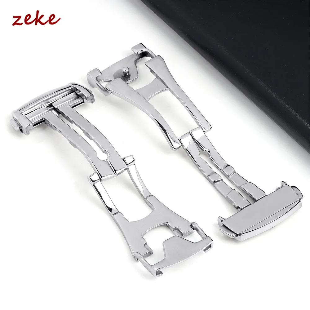 Polished Matte Folding Watch Buckle for Omega Stainless Steel Deployment Clasps 18mm 20mm for Omega Seamaster Watchband Button image 3