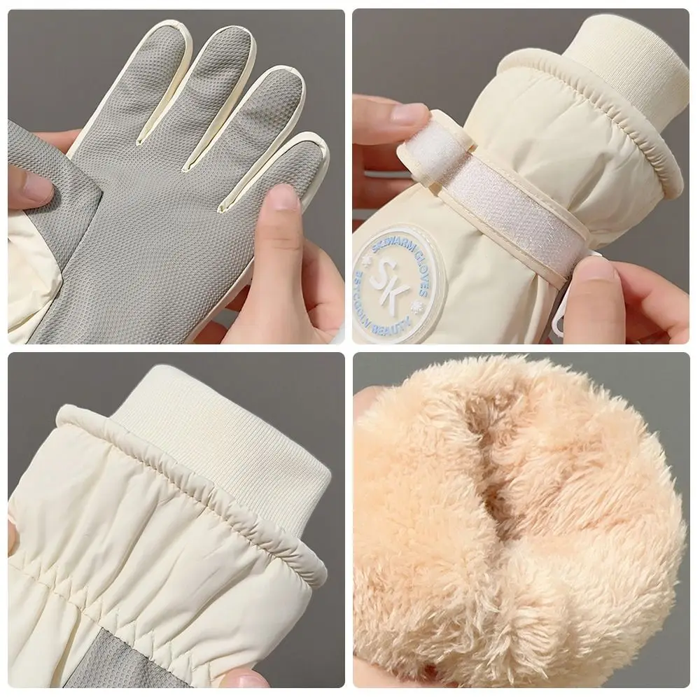 Fashion Lining Ski Gloves Thick Cotton Windproof Winter Cycling Gloves Waterproof Thermal Snow Gloves Winter Season