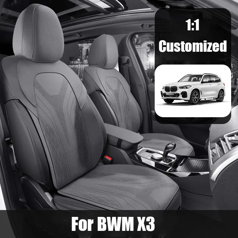 

Custom Fit Car Accessories Suede Saddle Seat Cushion Pad Half Covered For BMW X3 year of 2018-2023