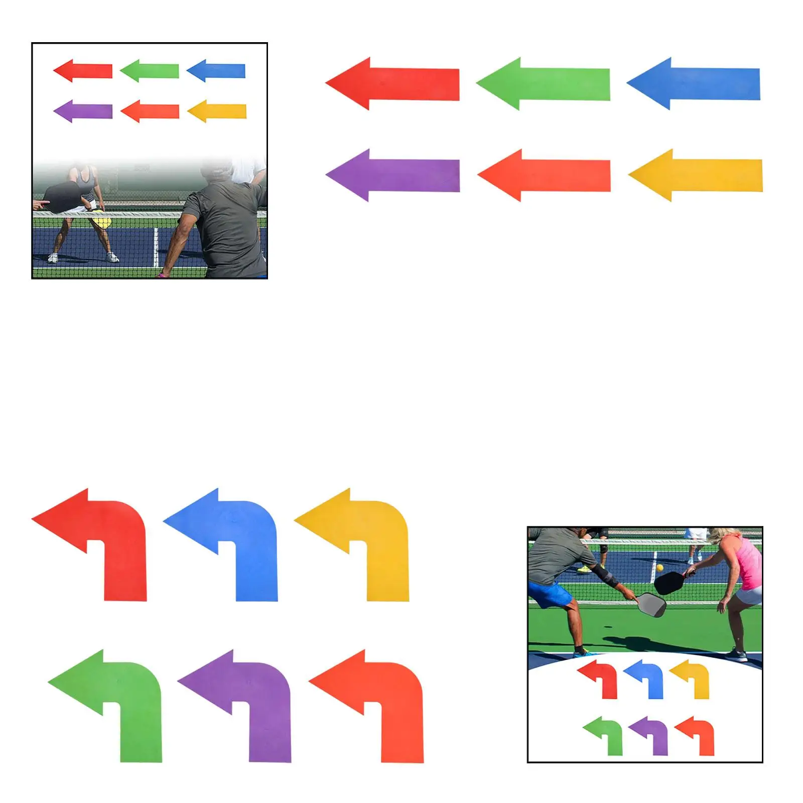 

6Pcs Arrow Line Markers, Training Agility Multifunction Venue Marking Lines, Indoor Outdoor Classroom Sport Wait Line up