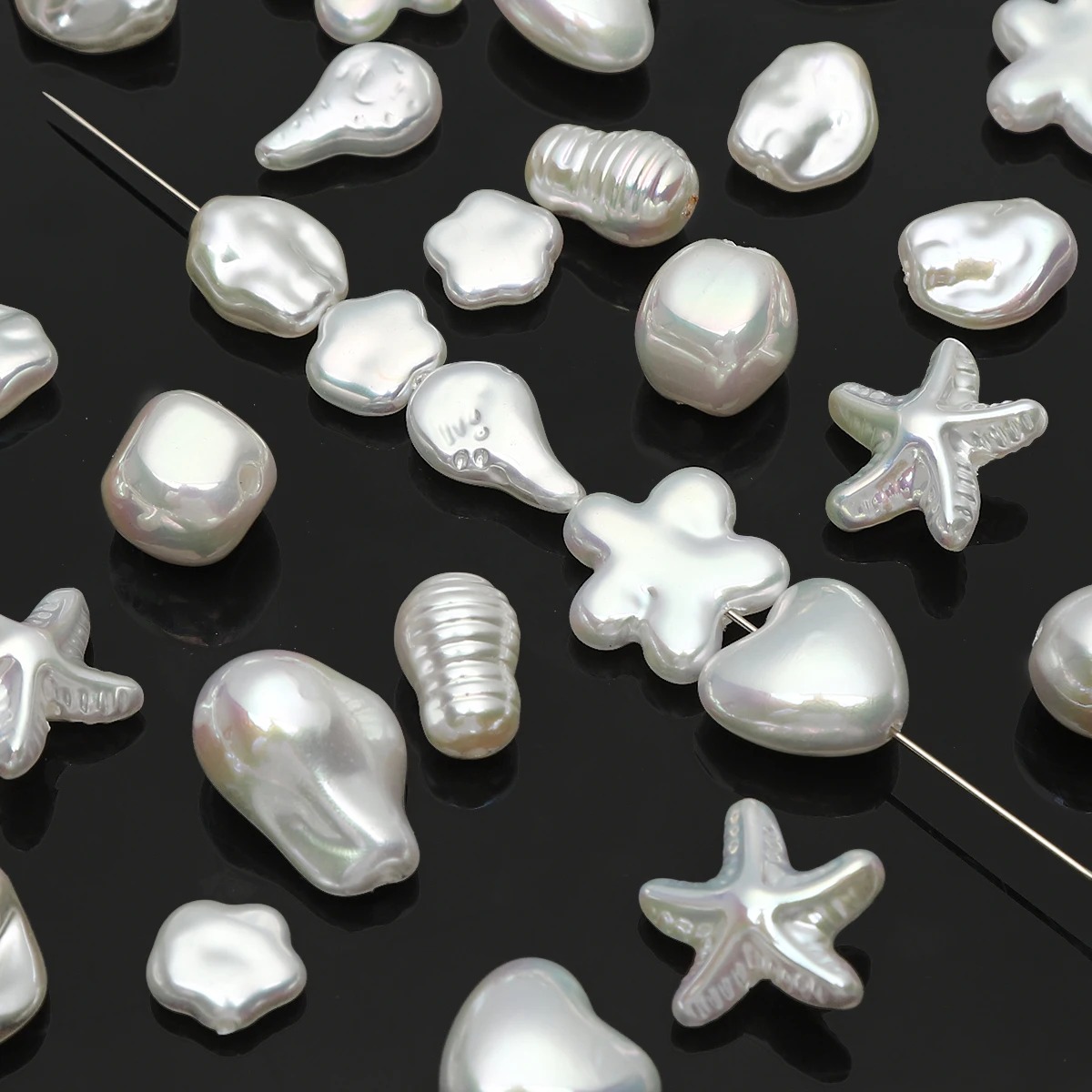 2Pcs Imitation Baroque Pearl Beads Loose Spacer Irregular ABS Beads For Jewelry Making Diy Bracelet Necklace Earring Accessories
