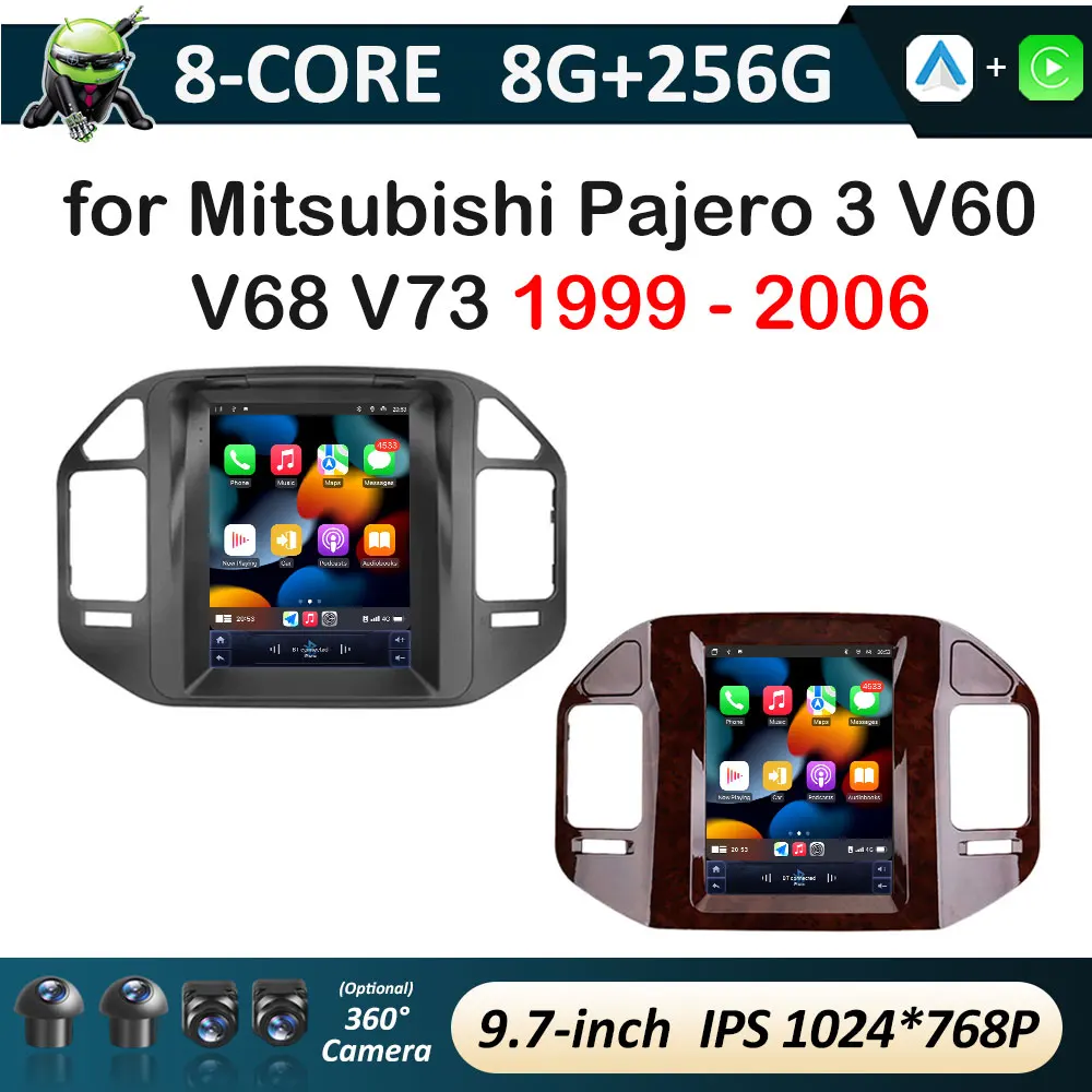 Cooling fan Android 16 for Mitsubishi Pajero 3 V60 V68 V73 1999 2000 2001 2002 2003 - 2006 IPS Touch Screen Accessories No 2 din