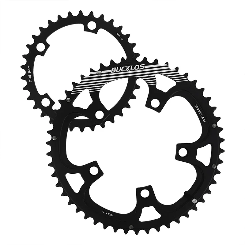BUCKLOS 110 BCD Kettenblatt für R7000 R8000 R9000 Rennrad Kettenblatt 50-34T 52-36T 53-39T Double Speed 110BCD Kettenblatt 4/5 Bolzen – Detail 25