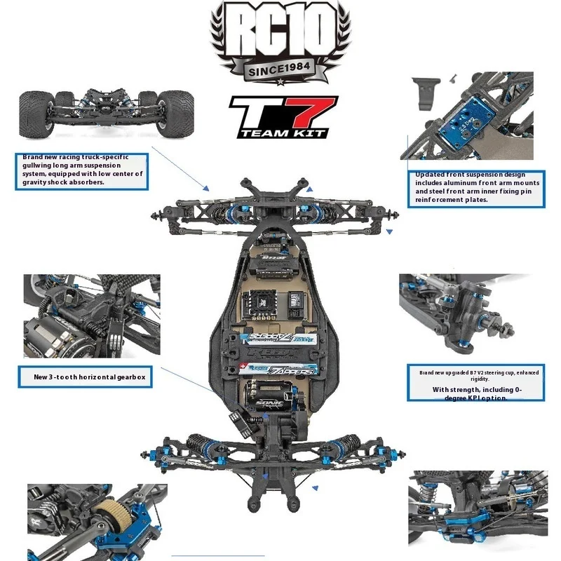 Newly Modified Ae Associated Rc10sc7 T7 1/10 Remote Electric Rear Drive Racing Off-Road Frame Kit