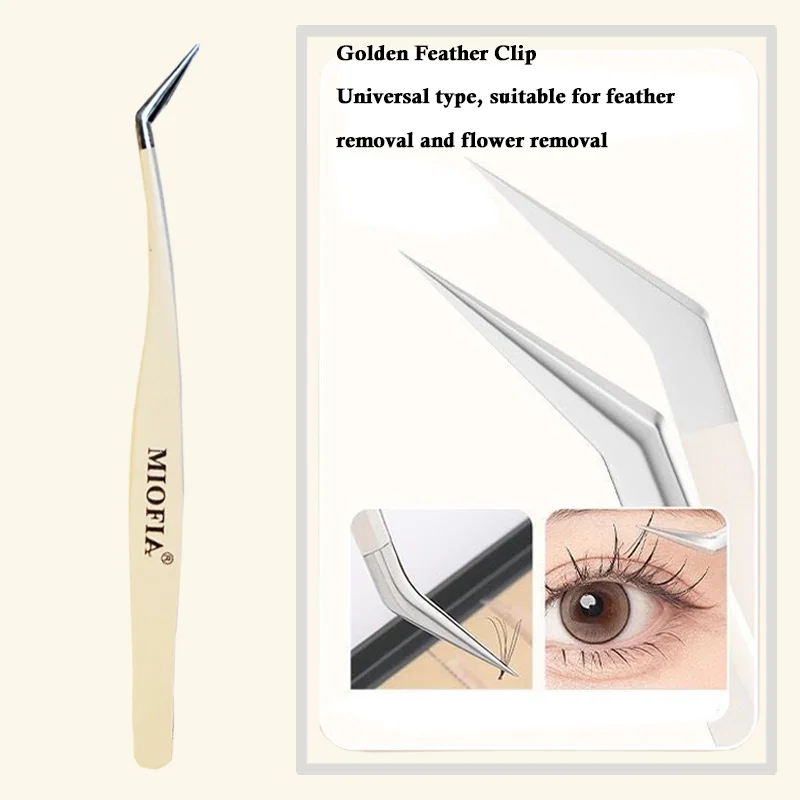 Pinzas de extensión de pestañas MIOFIA, maquillaje de pestañas de acero inoxidable, pinzas multifuncionales 3D, pinzas portátiles, herramientas de maquillaje