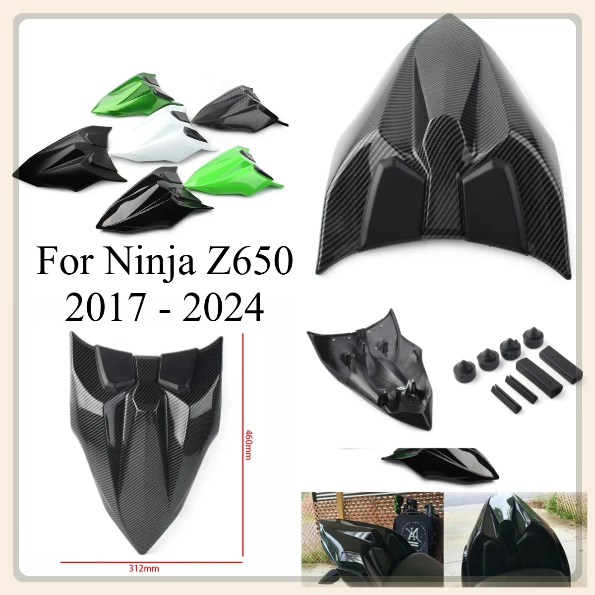 

Motorcycle Seat Fairing For Kawasaki Ninja Z650 2017 - 2024 Rear Passenger Cowl Seat Back Cover Fairing Part 2020 2021 2022 2023