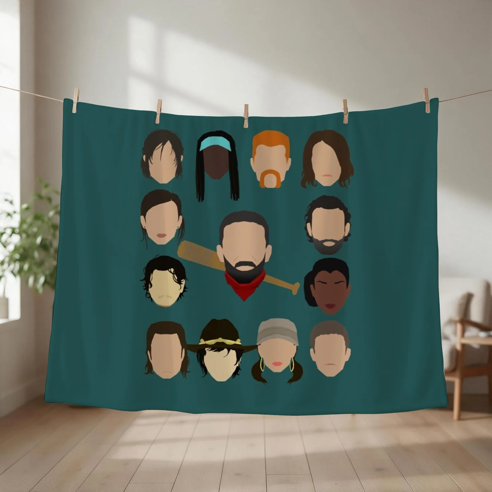 Who did Negan kill Throw Blanket couch cozy soft plush fuzzy picnic outdoor blanket