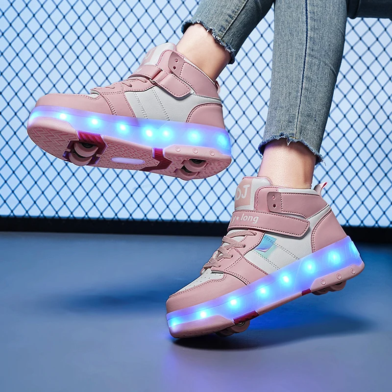 

2025 Winter Invisible Roller Sneakers: Kids' Wear-Resistant 4-Wheel Auto-Retractable – Boys' & Girls' Sports Shoes