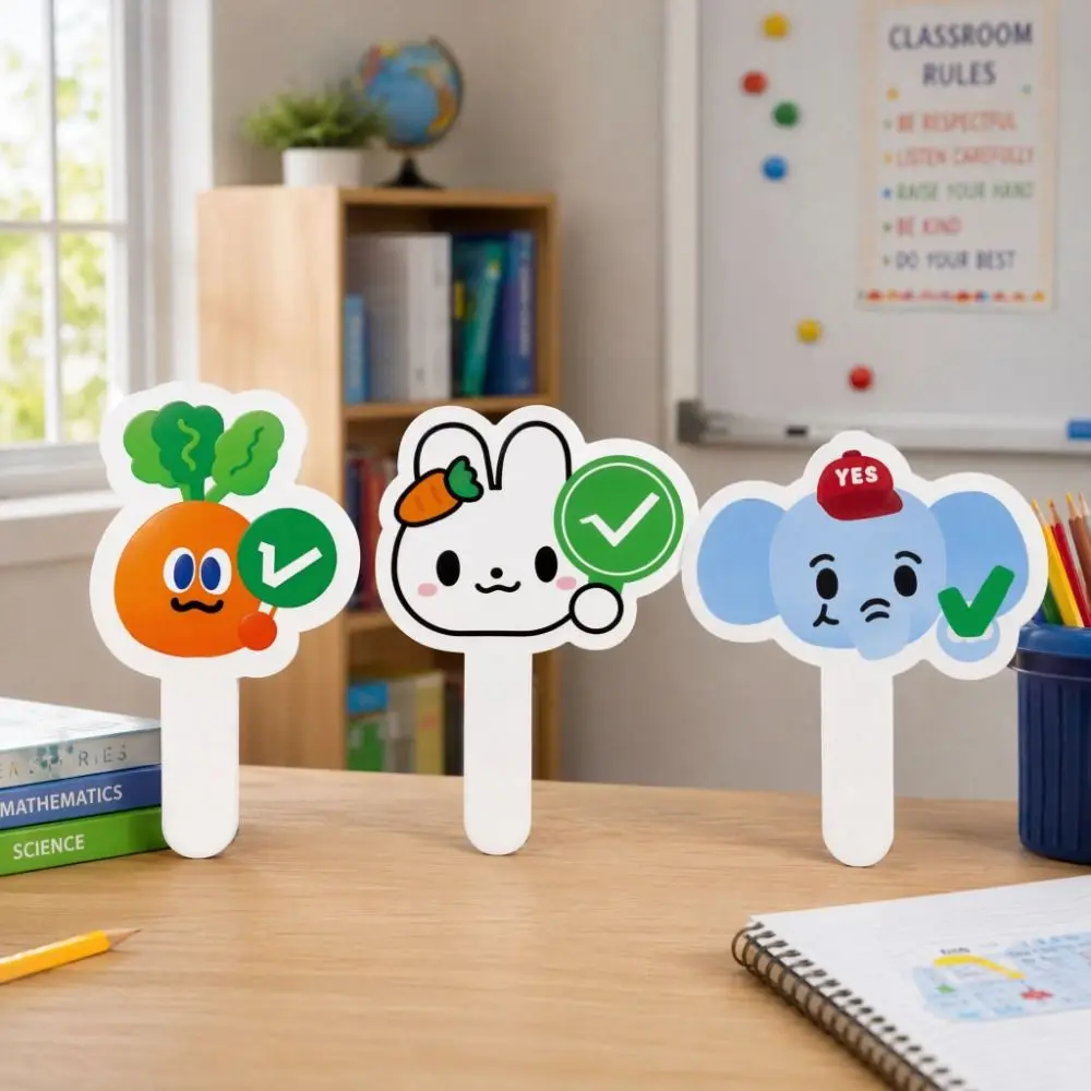 8pcs Expression KT Board Right/Wrong Yes/No Judges' Cards Double Sided Durable Game Interactive Board Primary School