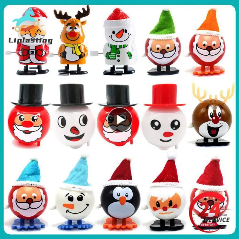 

New Creative And Interesting Children's Spring Wind-up Toy Christmas Santa Claus Elk Penguin Snowman Funny Toy Halloween Gift