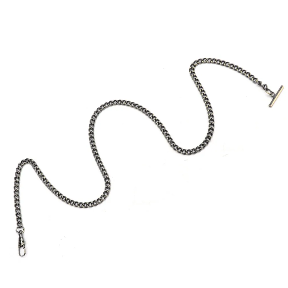 Vintage 65cm Length Pocket Watch Chain Gold Plated Metal Material Watch Chain Silver Plated T-Bar Design T-Bar Chain Vest Suit
