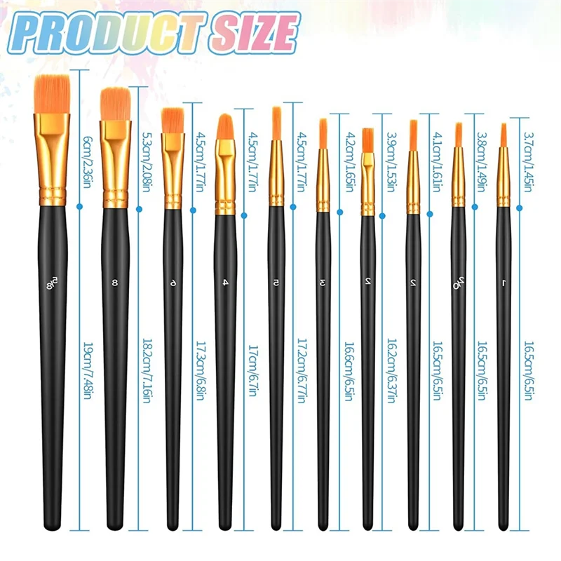 ABMH-Artist's 72 Piece Paint Brush Set With 12 Palette Trays - Ideal For Professional Use
