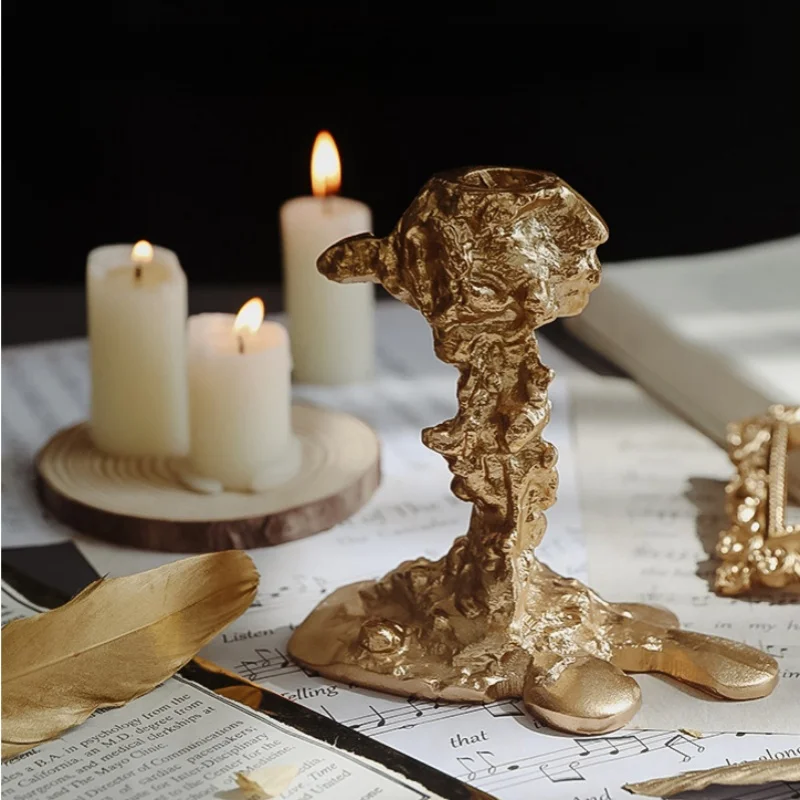 Vintage Candlestick Holders Resin Candle Holders Desktop Decoration Deluxe Candle Holders Wedding Holiday Party Candles Holder