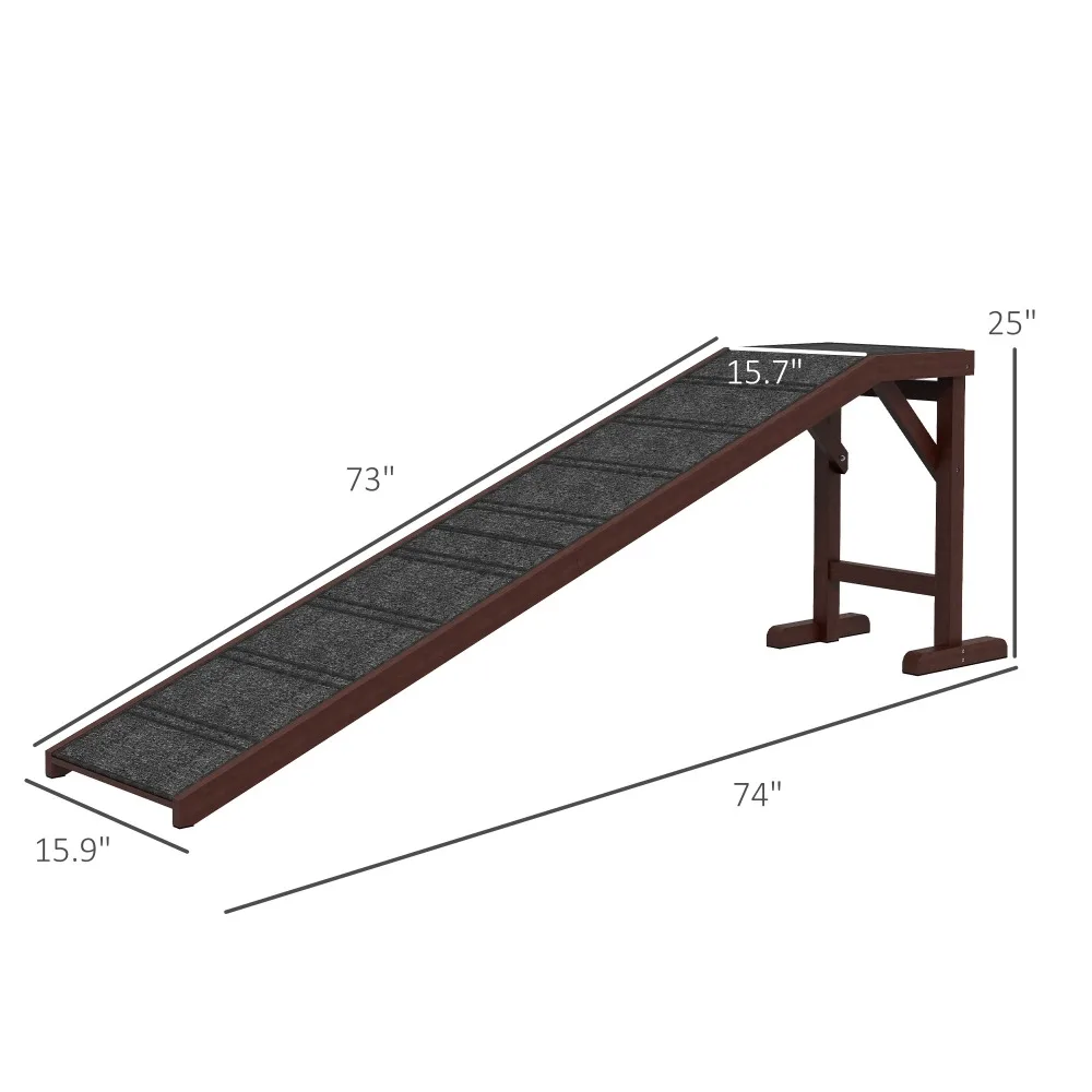 Dog Ramp for Bed, Pet Ramp for Dogs with Non-Slip Carpet and Top Platform, 74