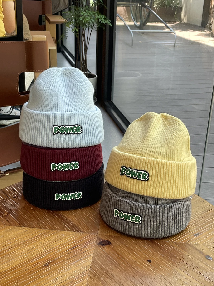 

Autumn Winter Couple Style Warm Knitted Hat Men Face Slimming Ear Protection Wool Hat Trendy Brand Cold Hat