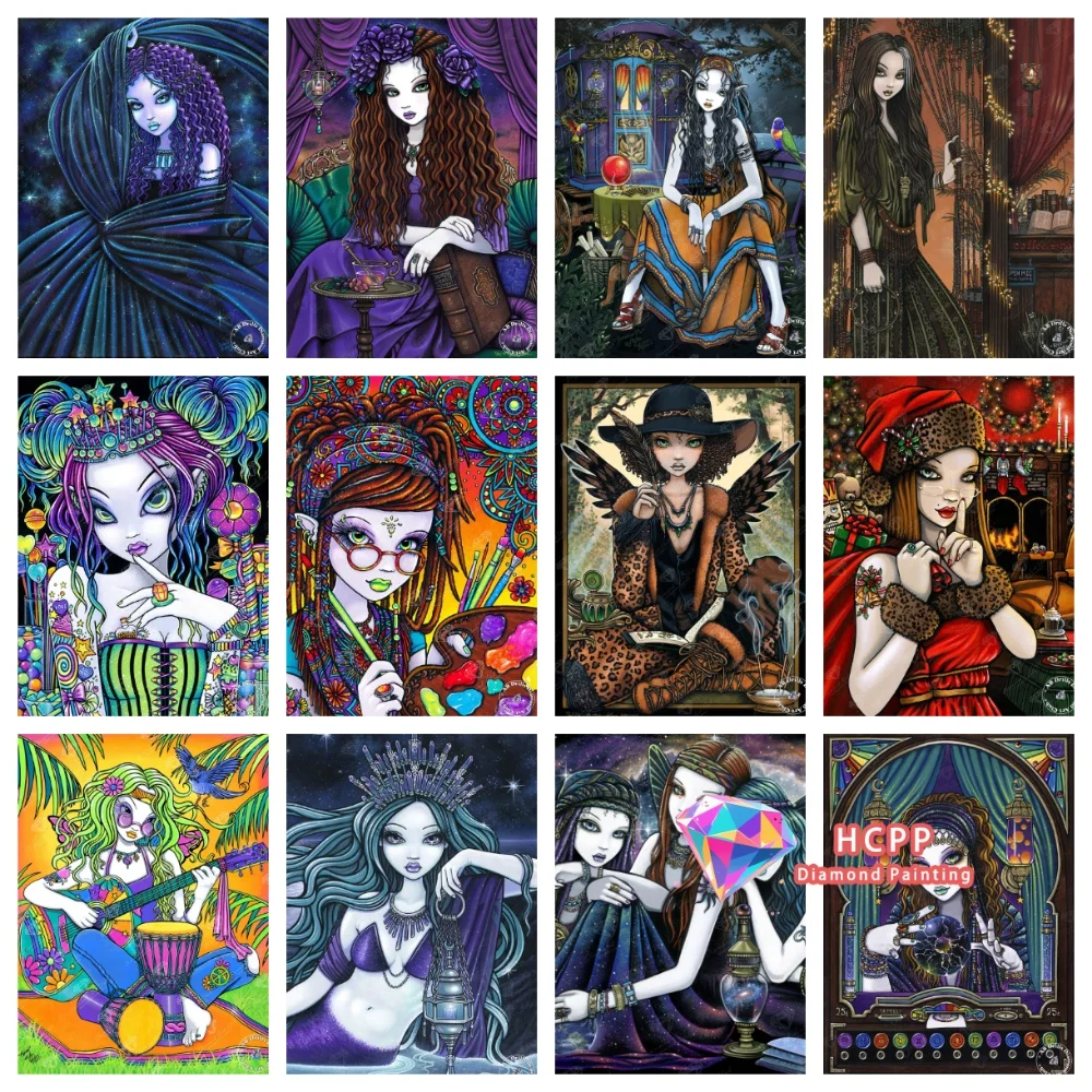

Набор для алмазной вышивки «Фантастическая таинственная ведьма и созвездия», квадратные и круглые алмазы, 5D DIY мозаика, ручная работа, подарок, поделки, декор для дома