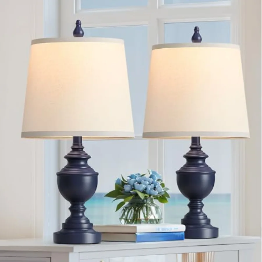 

Retro Table Lamps Set of 2, Bedside Lamp for Bedroom Rustic Farmhouse Table Lamps for Living Room, Vintage Nightstand Lamps wit