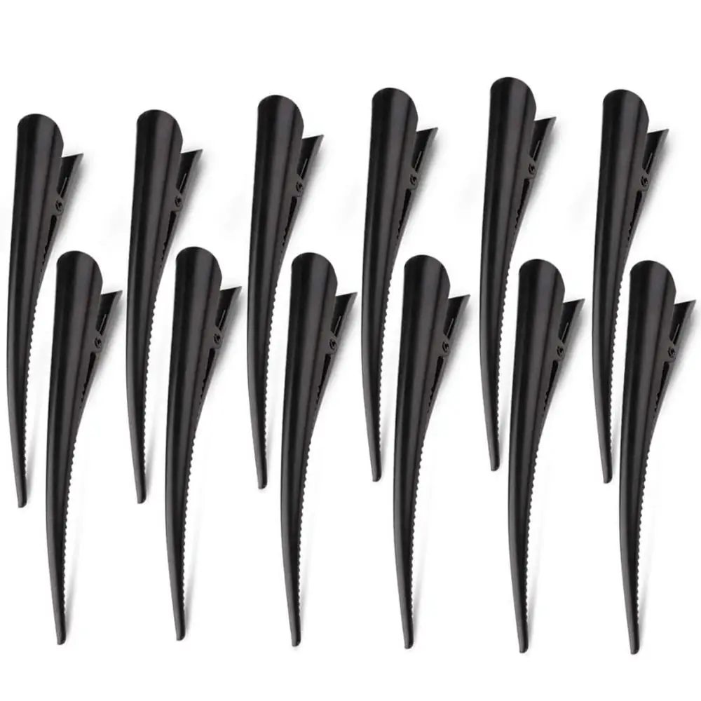 Women Girls Duckbill Shape Metal Hairdressing Styling Tool Crocodile Clip Hair Clip Horn Clip