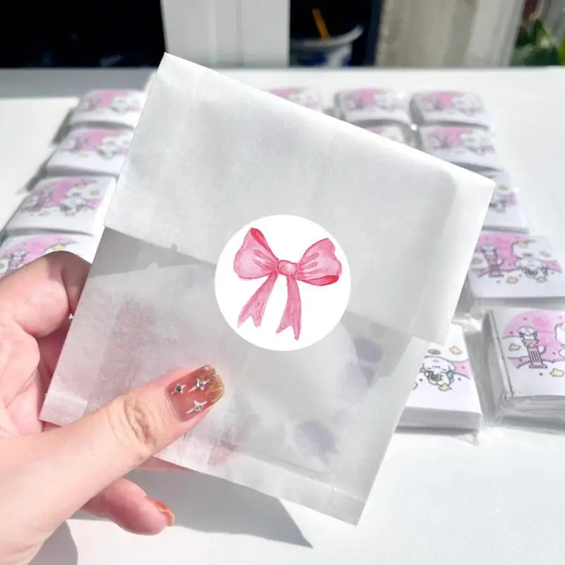New 500Sheets Cartoon Fashion Bow Stickers Pink Bow Sealing Stickers Creative DIY Decoration Stickers Children Reward Label Gift