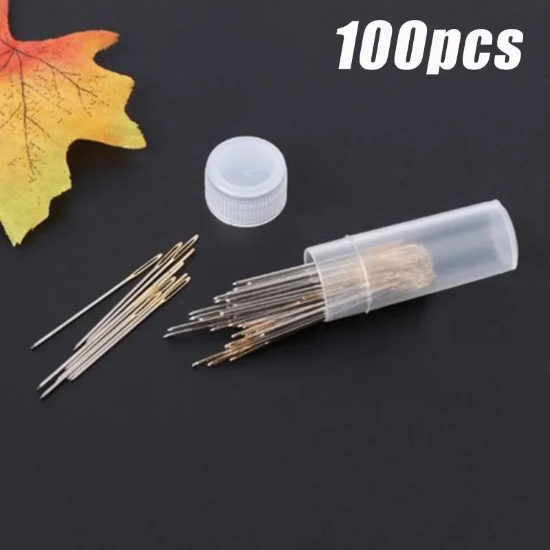 100/30PCS Multi-size Tail Embroidery Fabric Cross Stitch Darning Needles Craft Tools 22/24/26# Stainless steel DIY Sewing Needle