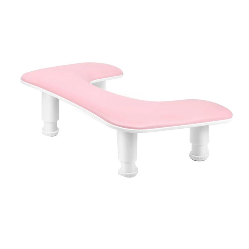 BAAG-Manicure Arm Rest For Nails Tech: U-Shaped Adjustable Nail Armrest -PU Leather Hand Stand Rest For Manicurists