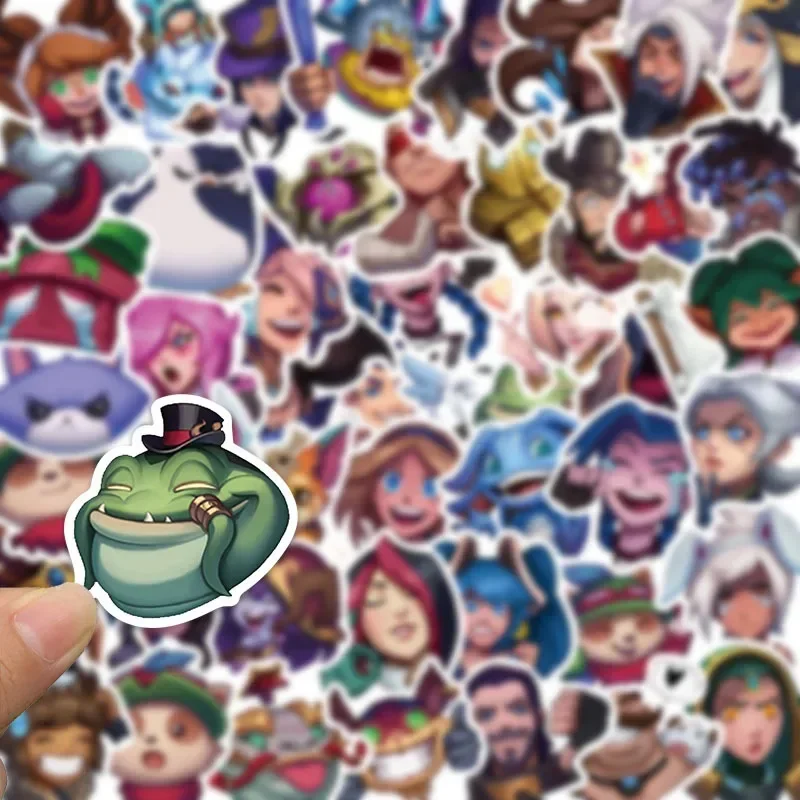 

10/30/50PCS Cartoon League of Legends Funny Expression Stationery Sticker Shockproof Artistic School Supplies Collectibles