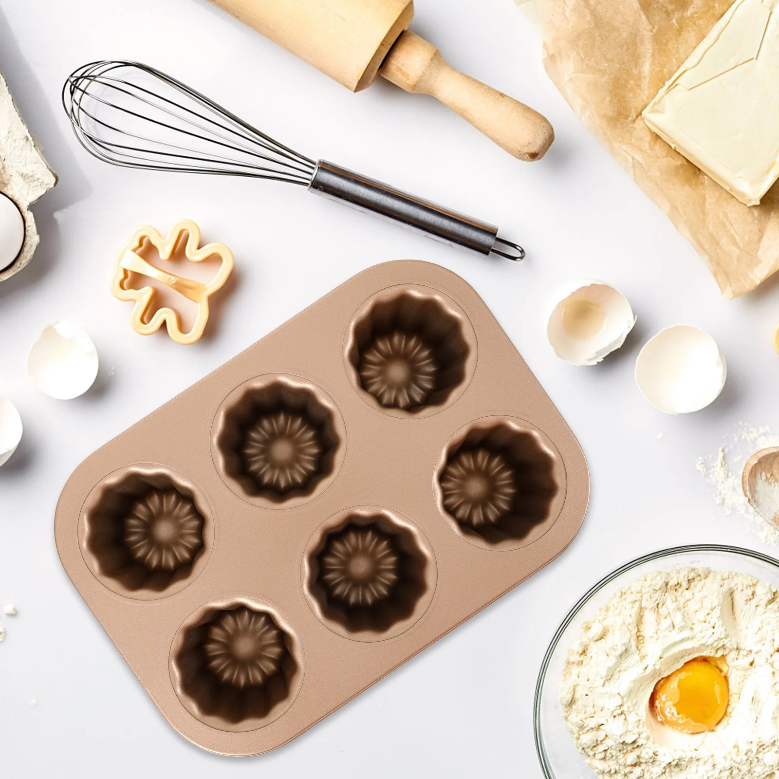 

Carbon Steel Cake Non-Stick Baking Kitchen Supply Dark Golden Heat Resistant Oven Safe Chocolate Dessert Diy Mold Reusable Mold