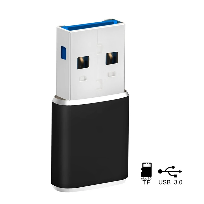 Alumínio Mini Memory Card Reader, Adaptador para Micro-SD Card, TF Card, USB 3.0, PC, Computador, Laptop, 3X