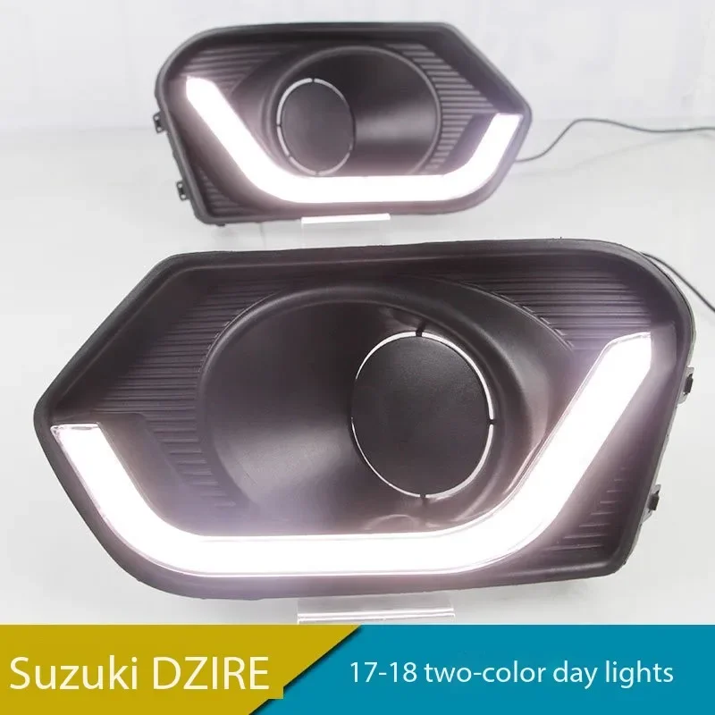 

Car Modified For Suzuki DZIRE LED DRL Daytime Running Light With Yellow Turning Signal Fog Lights 2017-2018