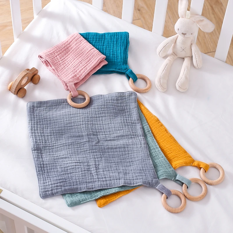 Bayi katun lembut padat celemek bayi klip dot handuk liur bayi handuk air liur baru lahir balita bayi Bib kain sendawa syal bayi hadiah mandi