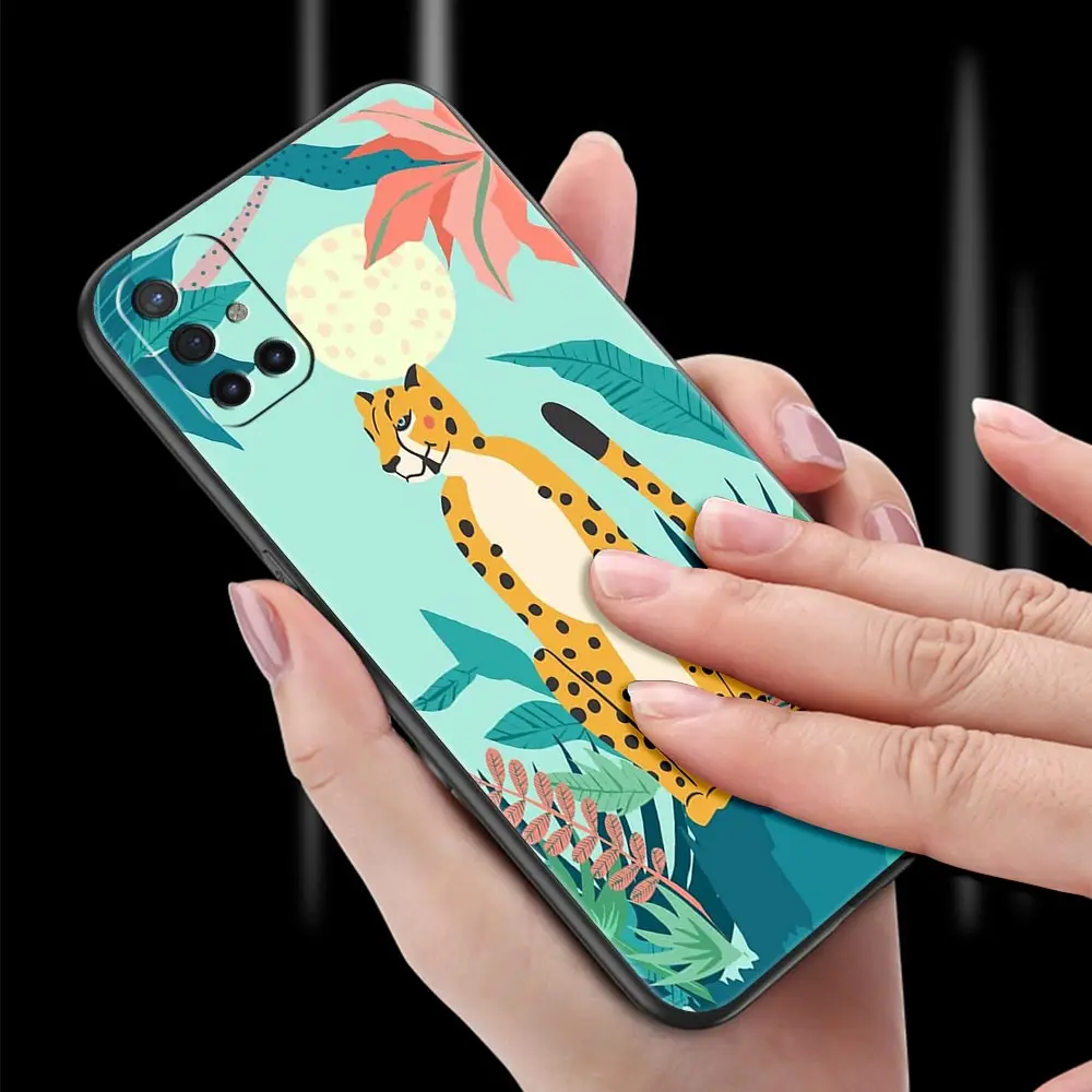 Phone Case For Oneplus 13R 12R 10R 9RT 9R 13 12 11 10T 9 Nord CE 2 3 N200 N10 N30 Pro 5G Soft TPU Tropical Jungle Print Leopard